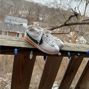 Classic White and Green Men's Sneakers